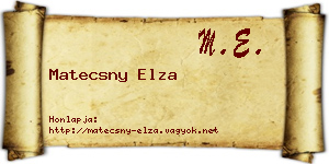Matecsny Elza névjegykártya